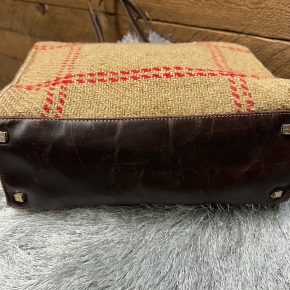 Kate Spade New York Made in Italy Plaid Wool & Leather Tote - Picture 9 of 12